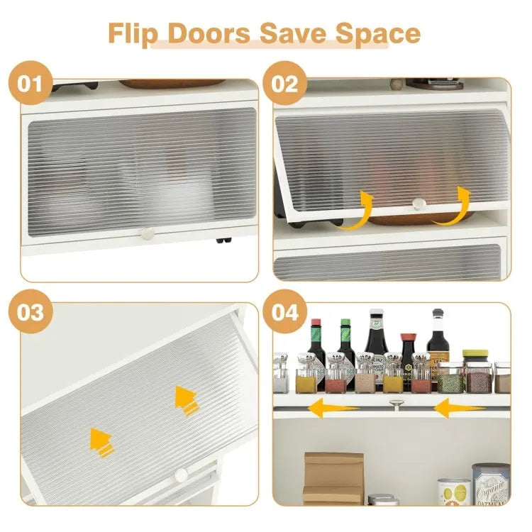 5-Tier Kitchen Baker's Rack with -up PC Doors - 23.5 x 12.5 x 60.5 (L x W x H)