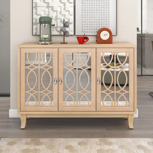 Credenza a 3 ante con finiture argentate