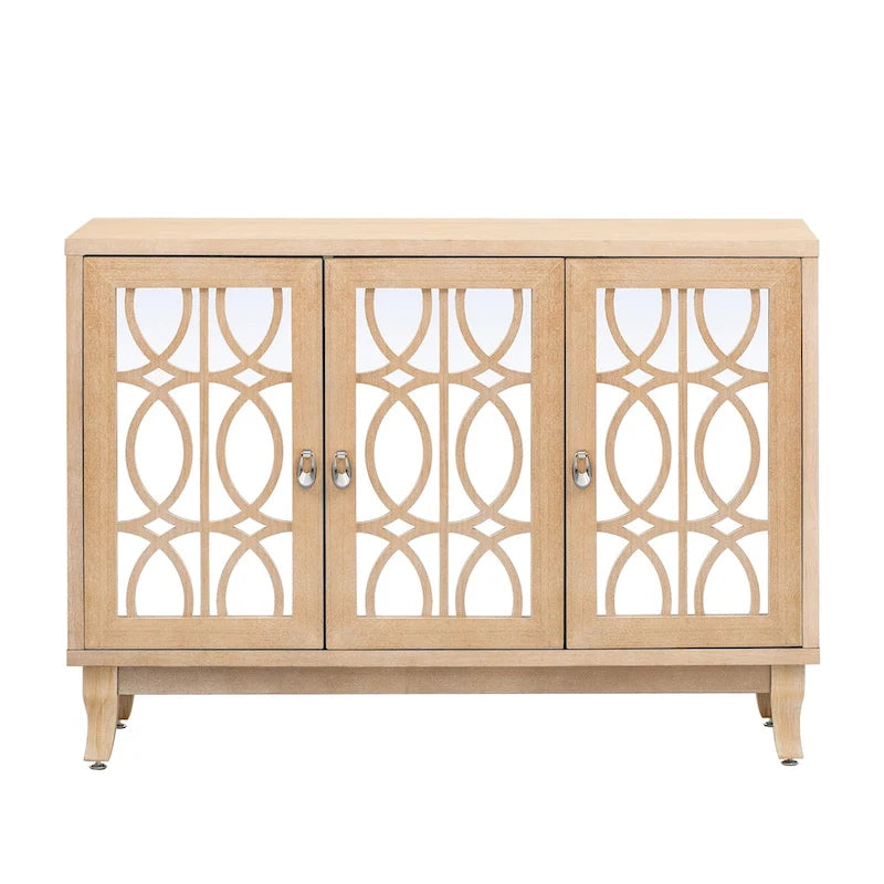 Credenza a 3 ante con finiture argentate