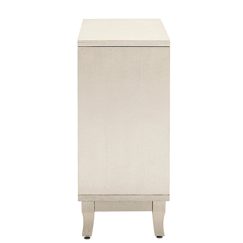 Buffetschrank mit 3 Türen und silberfarbenen Elementen