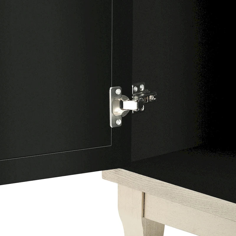 Buffetschrank mit 3 Türen und silberfarbenen Elementen