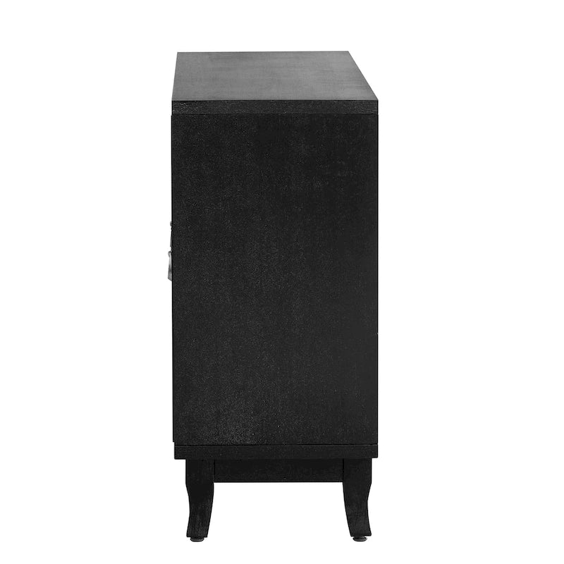 Buffetschrank mit 3 Türen und silberfarbenen Elementen