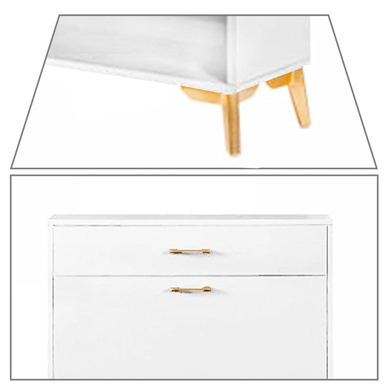Meuble moderne en bois pour le rangement des chaussures avec métal doré et