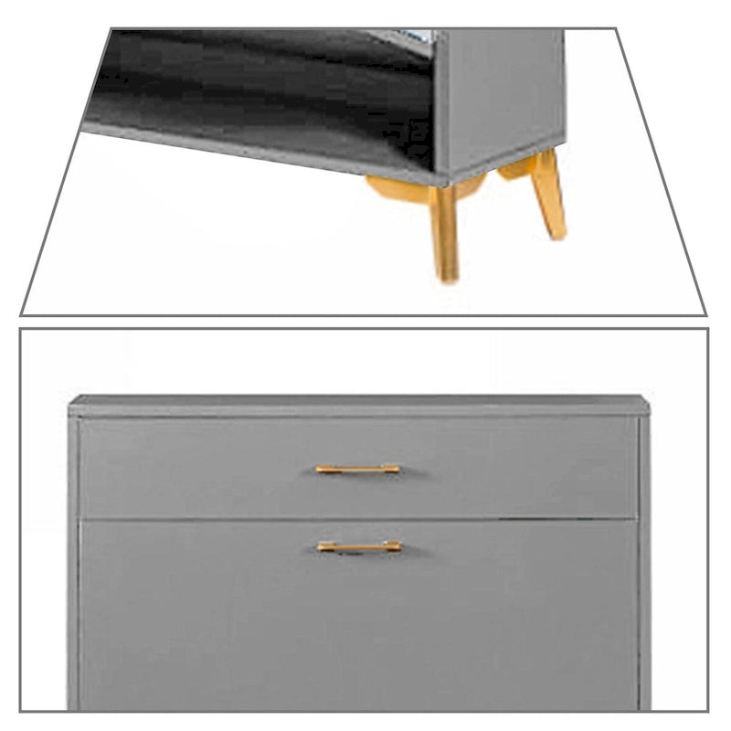 Meuble moderne en bois pour le rangement des chaussures avec métal doré et