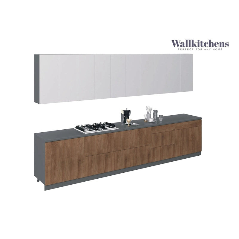 Cucina teak naturale e nero larga 13 piedi - 153x24
