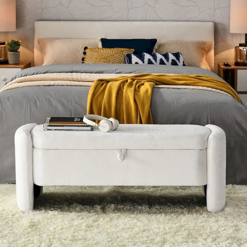 Panca contenitore ovale in tessuto con ampio spazio interno