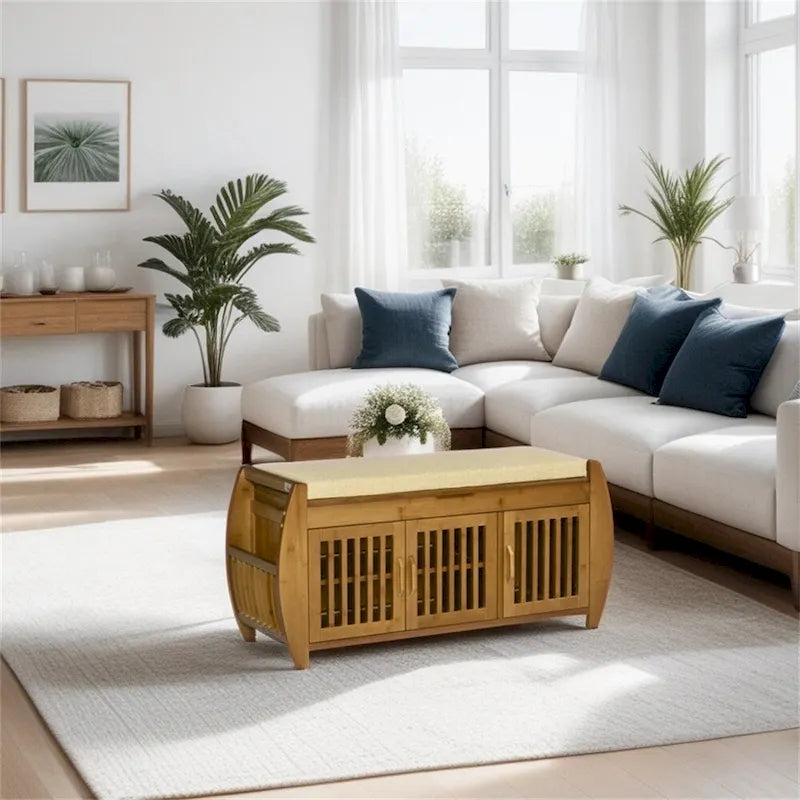 Bamboo Shoe Storage Bench