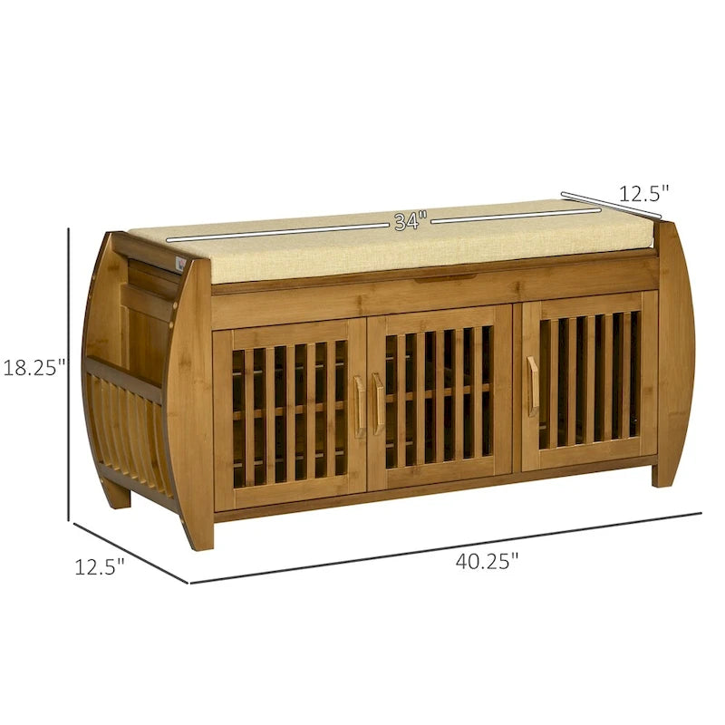 Bamboo Shoe Storage Bench