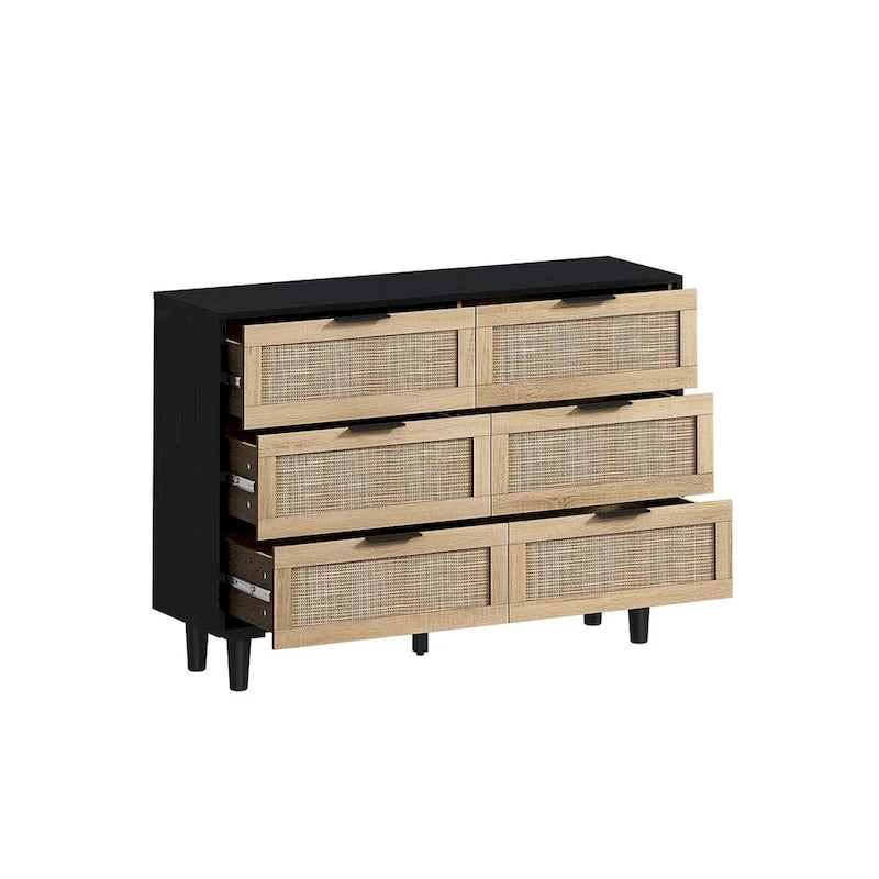 Mobile contenitore in rattan con cassetti