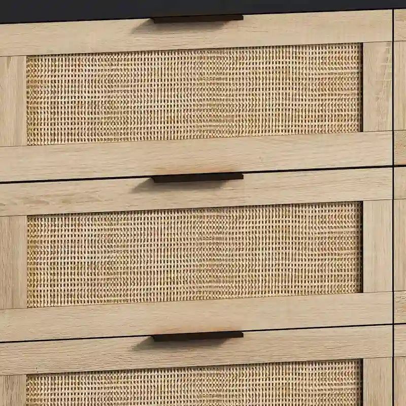 Rattan-Aufbewahrungsschrank mit Schubladen