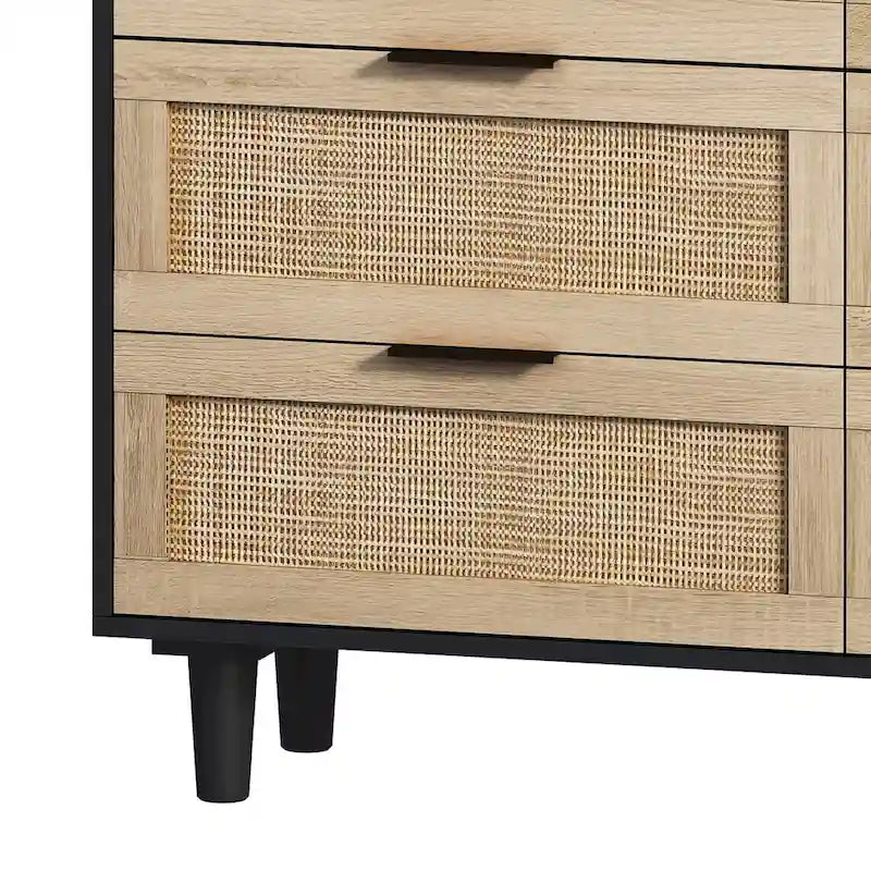 Rattan-Aufbewahrungsschrank mit Schubladen