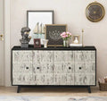 Credenza vintage a quattro ante, pannelli decorativi e ripiani regolabili