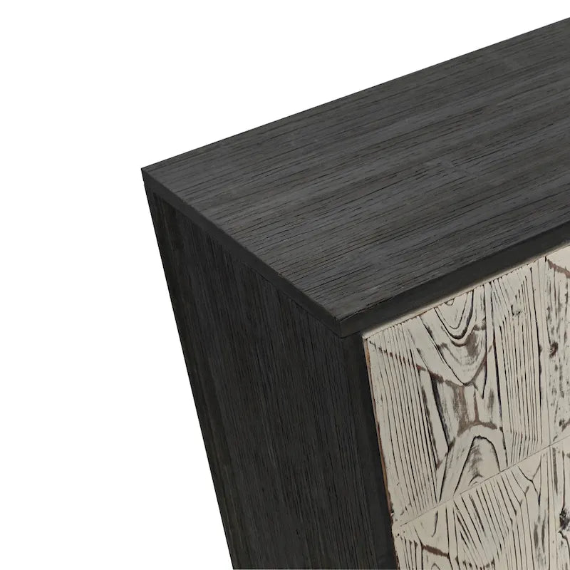 Credenza vintage a quattro ante, pannelli decorativi e ripiani regolabili