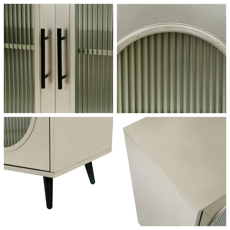 Wood Storage Cabinet with Doors and Adjustable Shelves