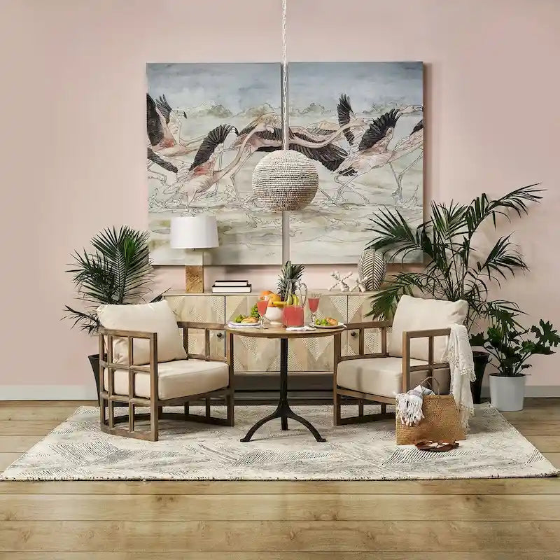 Sideboard aus braunem Holz und Silber mit 4 Fächern