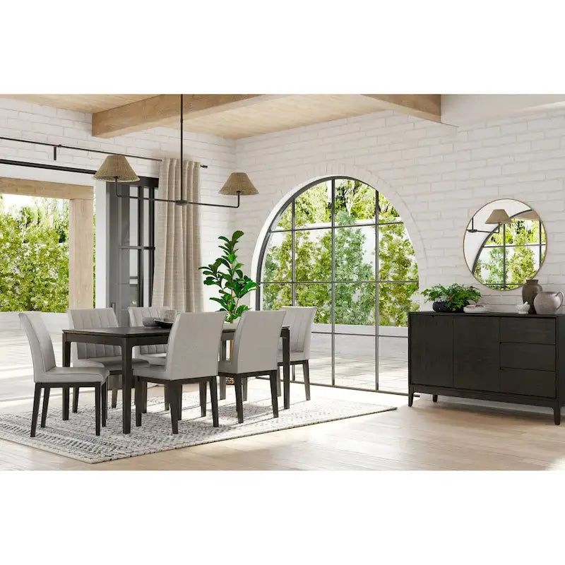 Credenza con 3 cassetti e 2 ante, nero vintage