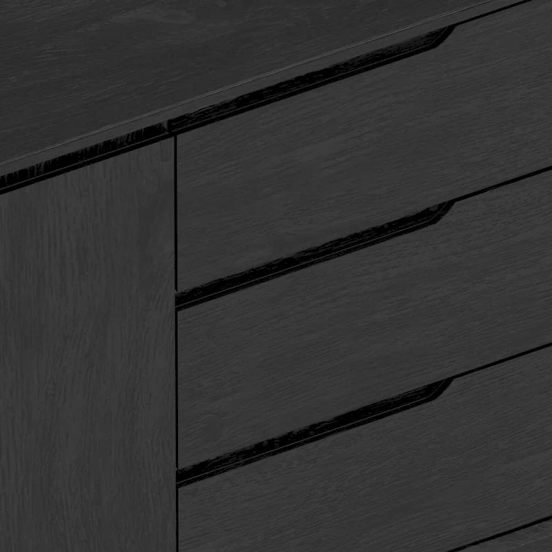 Credenza con 3 cassetti e 2 ante, nero vintage