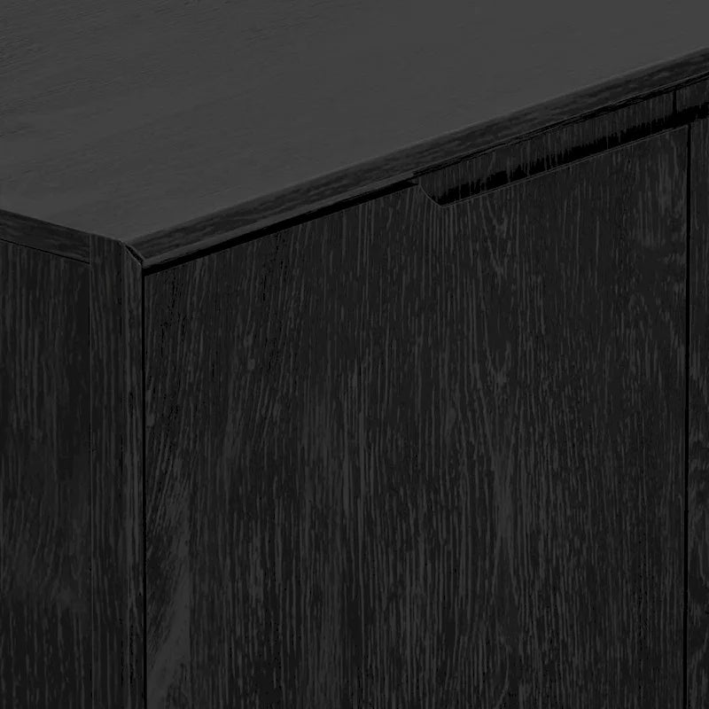 Credenza con 3 cassetti e 2 ante, nero vintage