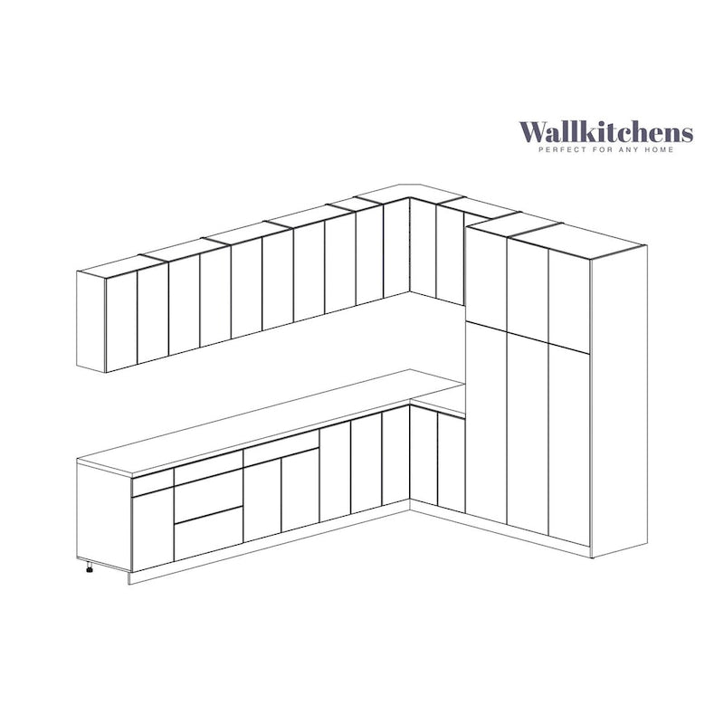 Kitchen White Gloss 12Ft Wide - 144x102