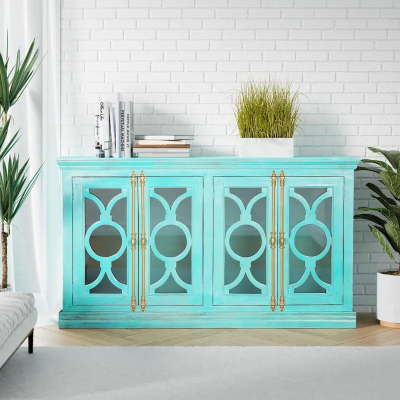 Credenza da cucina 71 con 4 ante in vetro