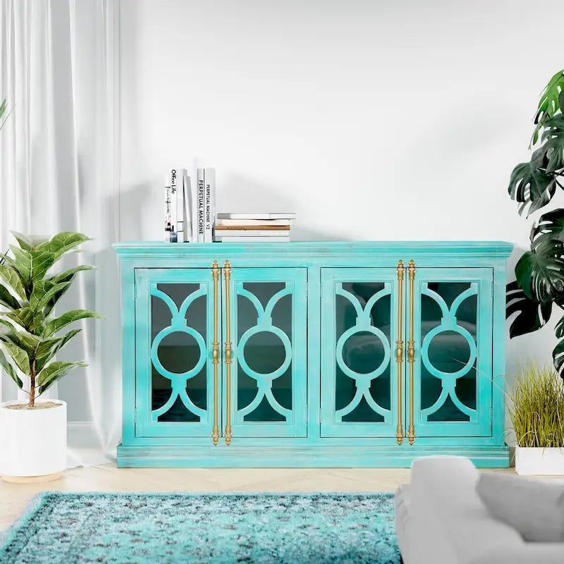 Credenza da cucina 71 con 4 ante in vetro