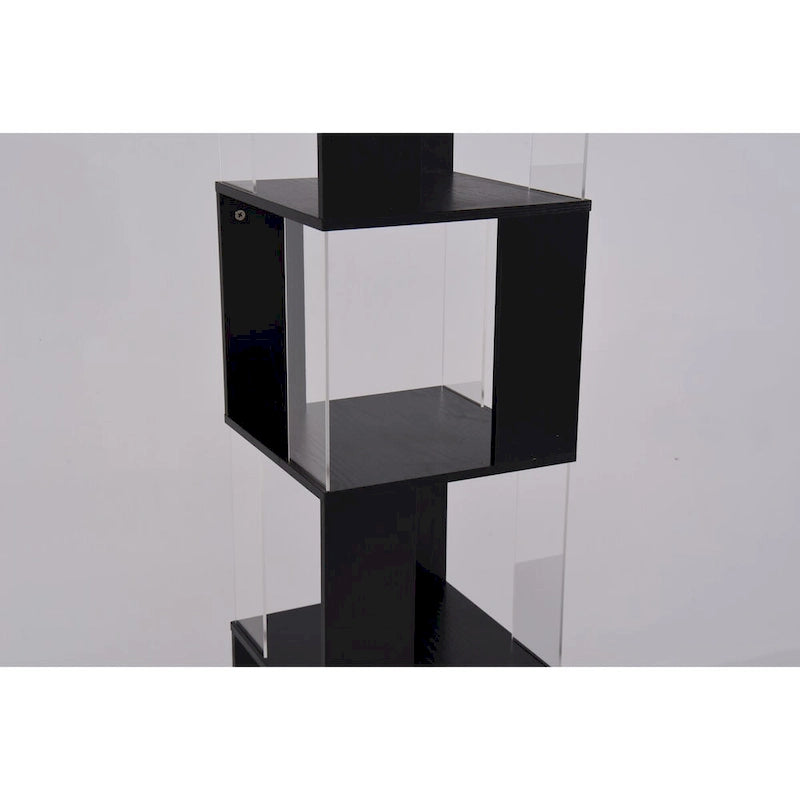 Black wood 5 tier Bookshelf for Dining room