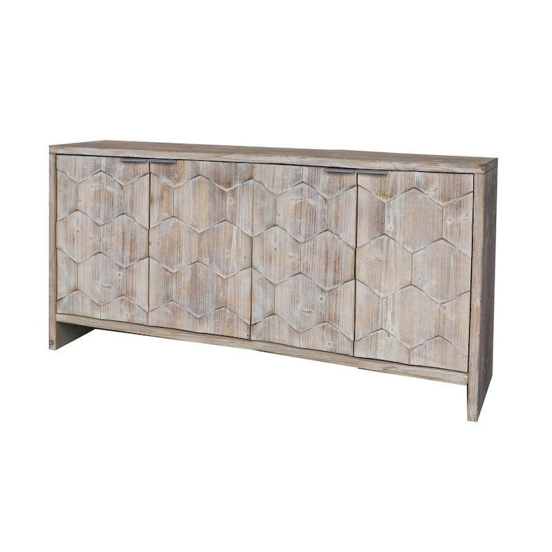 Mobiletto decorativo in legno a 4 ante in stile rustico