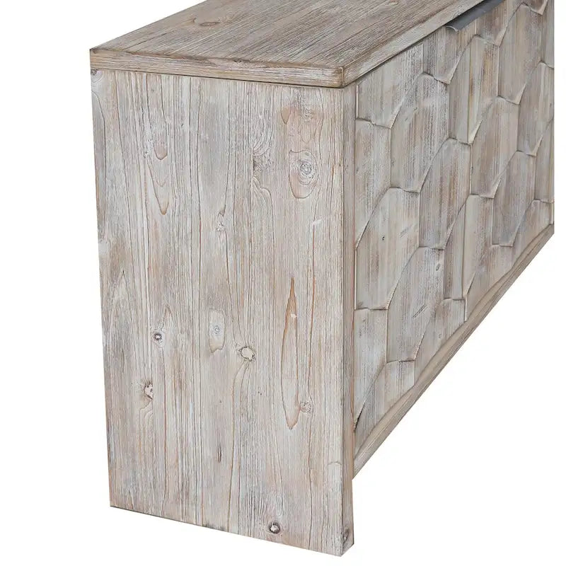 Mobiletto decorativo in legno a 4 ante in stile rustico