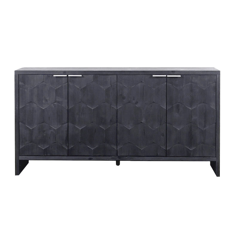 Mobiletto decorativo in legno a 4 ante in stile rustico