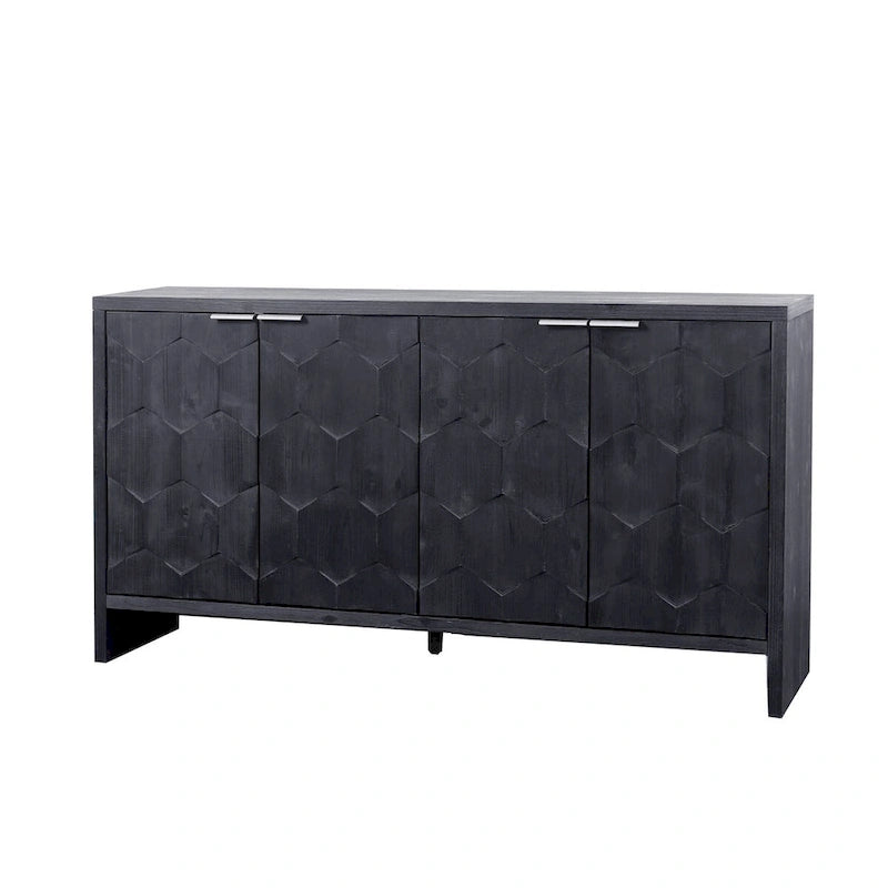 Mobiletto decorativo in legno a 4 ante in stile rustico