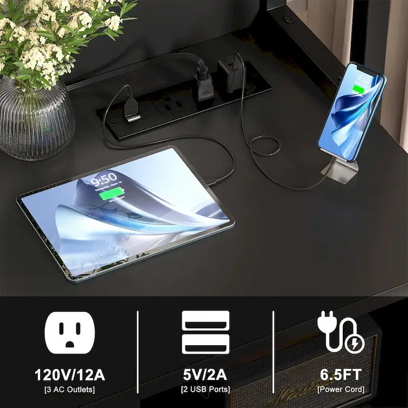 Classeur de bureau, tiroirs verrouillables et surmeuble