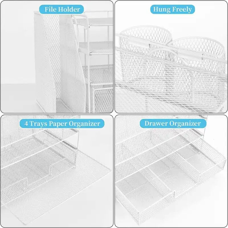 Four-Tier Metal Mesh Desktop Organizer