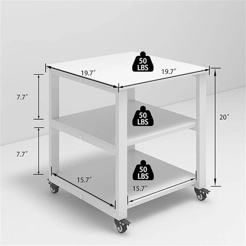 Desserte pour imprimante laser à 3 niveaux - 19.7 x 19.7 x 22.6