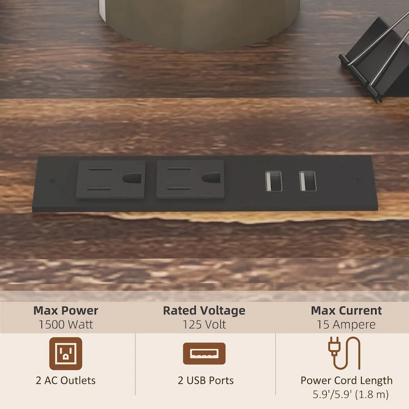 Rustic Brown Mobile Printer Stand