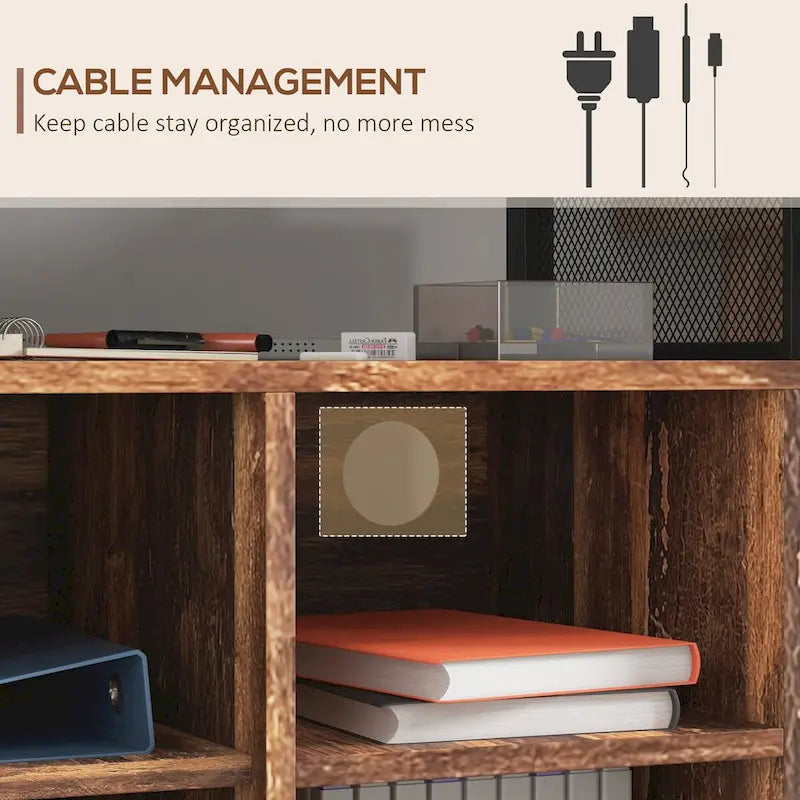 Rustic Brown Mobile Printer Stand