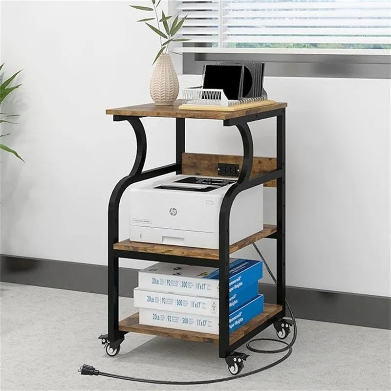 Supporto per stampante a 3 ripiani, tavolino per stampante con ripiano contenitore regolabile - 19.7 x 15.7 x 29.5 pollici