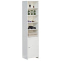 Meuble haut de rangement pour salle de bains, style colonne à linge, blanc