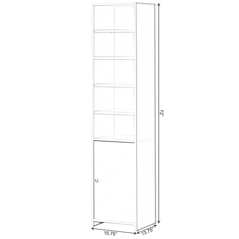 Meuble haut de rangement pour salle de bains, style colonne à linge, blanc