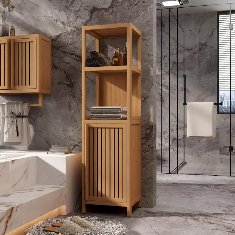 Bathroom Multifunctional Bamboo Storage Cabinet