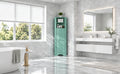 Tall Bathroom Corner Cabinet, Freestanding Storage Cabinet with Doors and Adjustable Shelves, MDF Board, Green