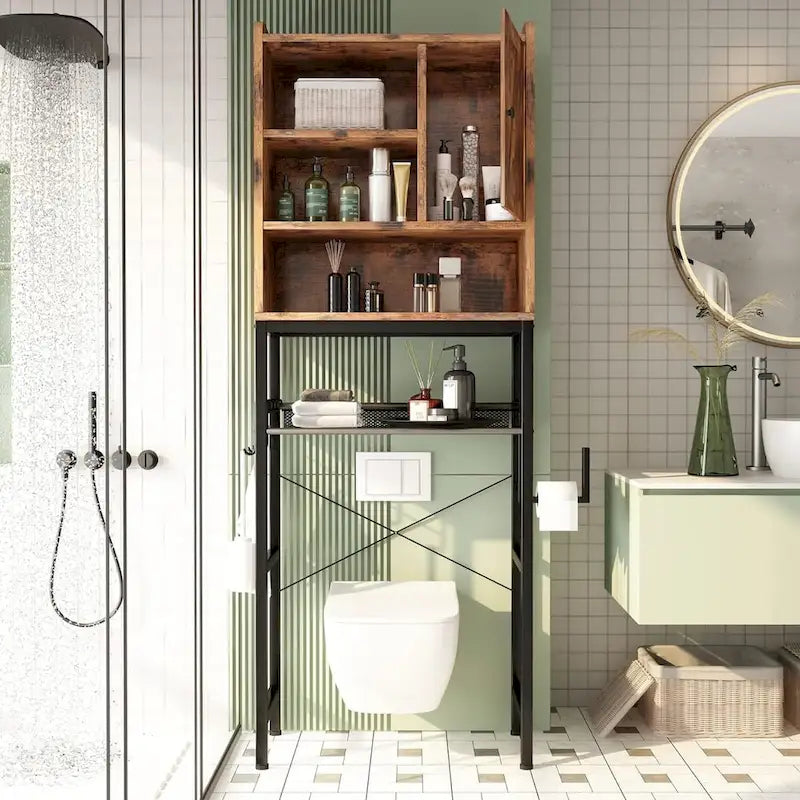 Badezimmer-Aufbewahrungsschrank aus Holz - N/A