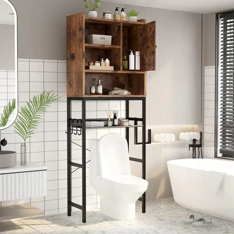 Badezimmer-Aufbewahrungsschrank aus Holz - N/A