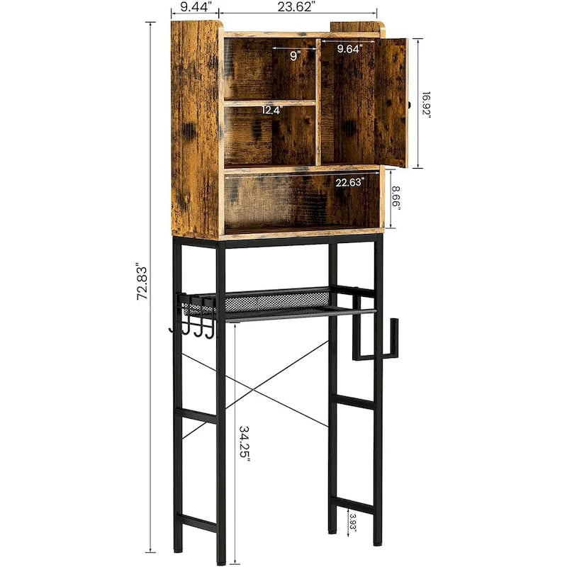 Badezimmer-Aufbewahrungsschrank aus Holz - N/A