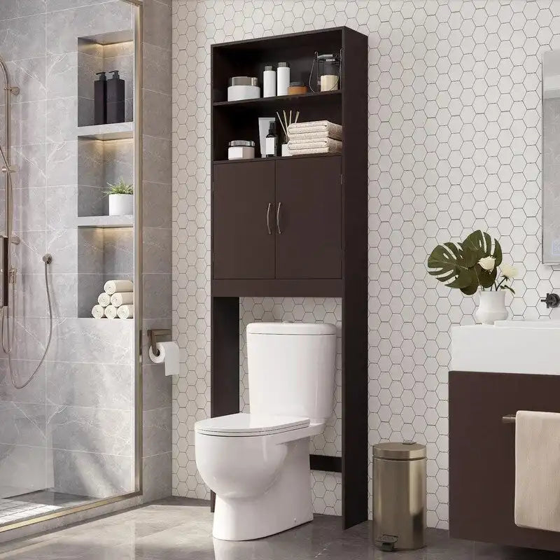 Espresso-Aufbewahrungsschrank über der Toilette, verstellbare Einlegeböden