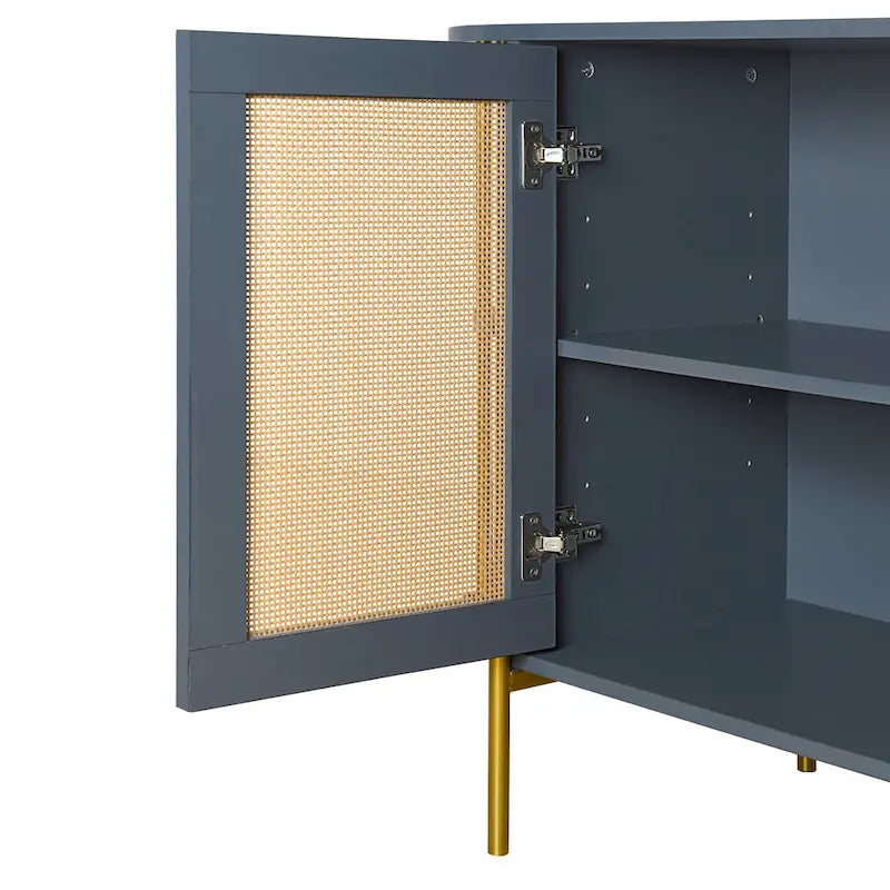 Elegante mobile da pranzo curvo con finiture dorate