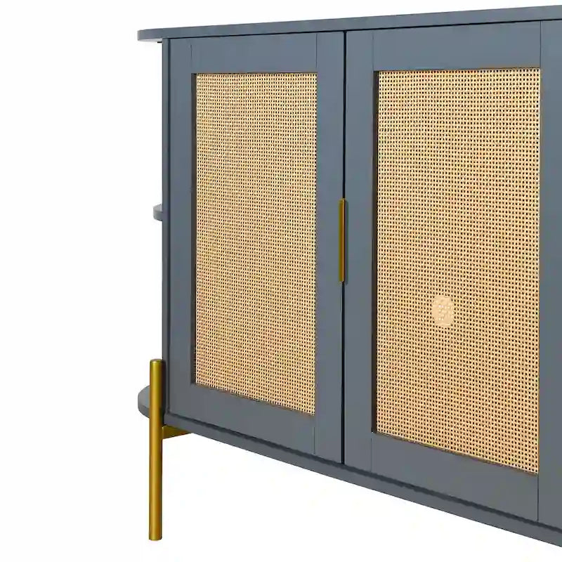 Elegante mobile da pranzo curvo con finiture dorate