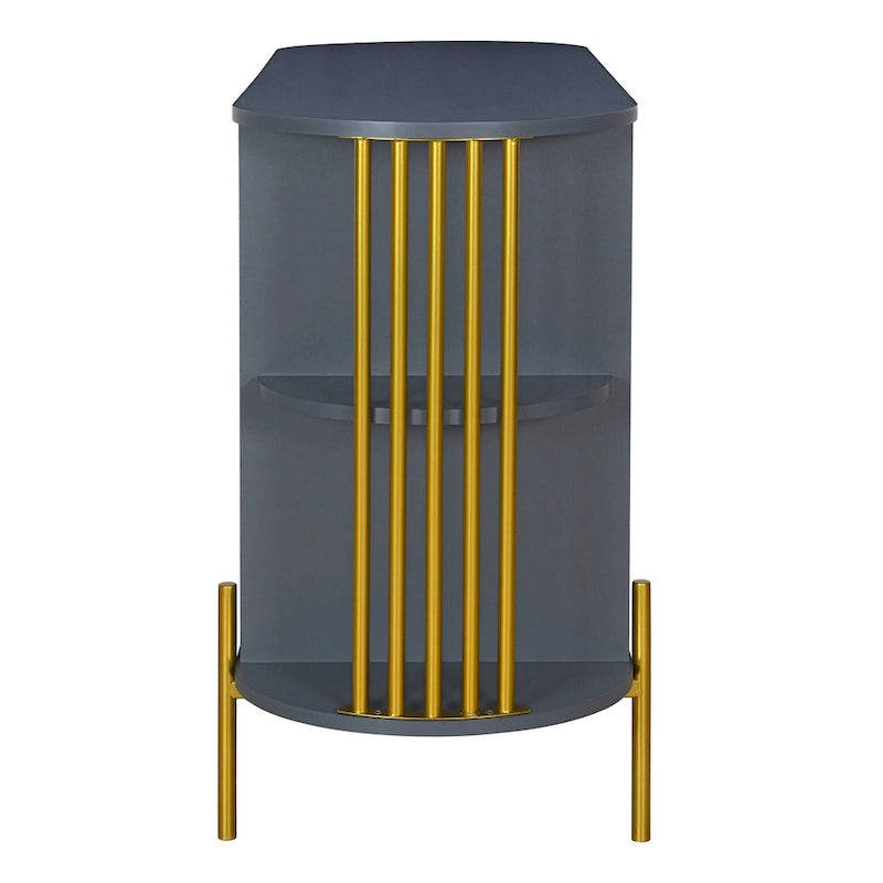 Elegante mobile da pranzo curvo con finiture dorate