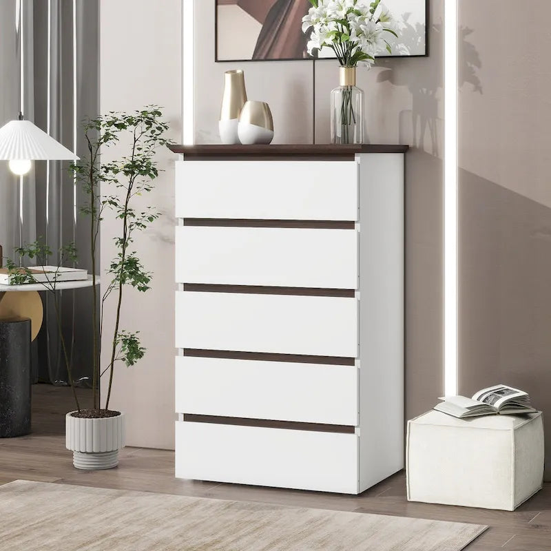Tall White Dresser for Bedroom, Modern Dresser with Drawers, Small Dresser