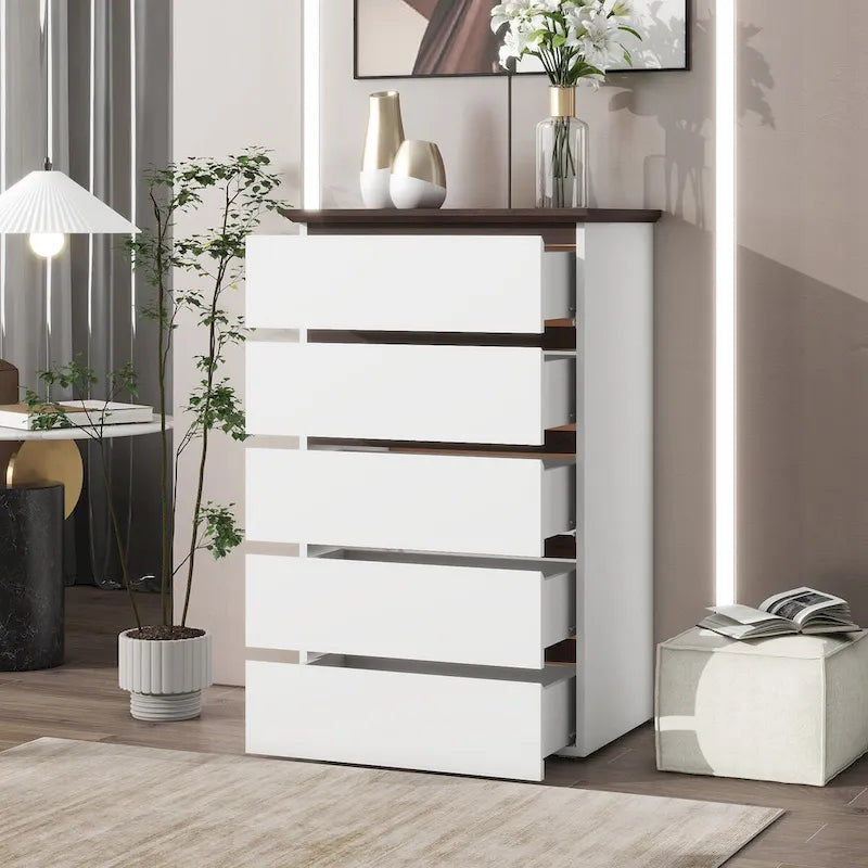 Tall White Dresser for Bedroom, Modern Dresser with Drawers, Small Dresser