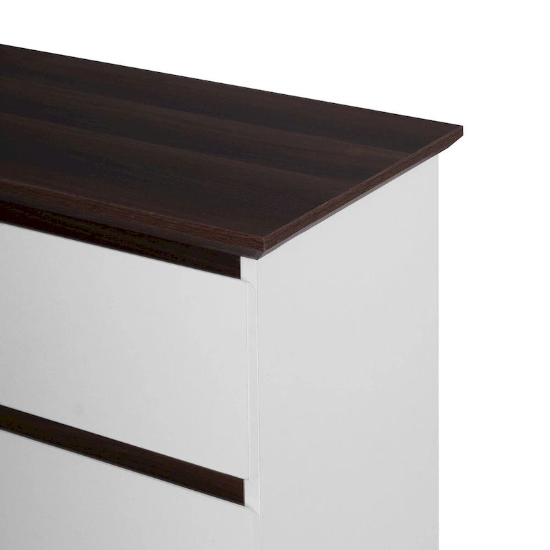 Cómoda alta branca para quarto, cómoda moderna com gavetas, cómoda pequena
